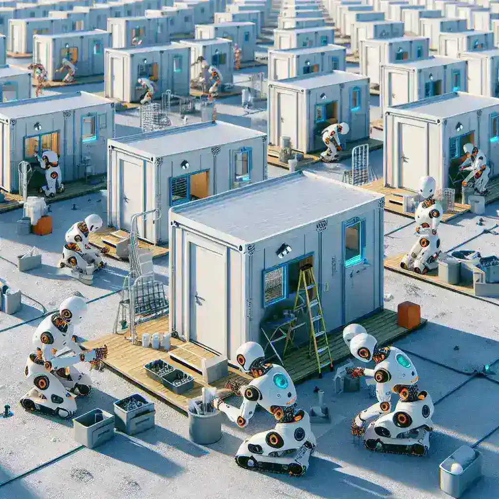 AI Robotics Creating Modular Disaster Shelters for Climate Refugees
